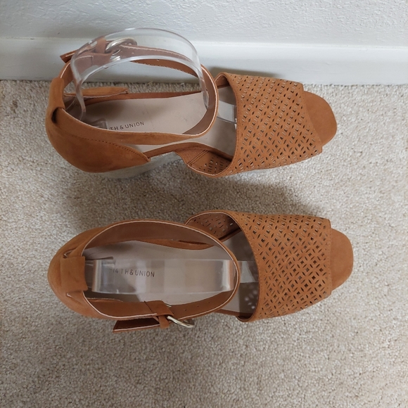14th & union Theron espadrille wedge sandal rust brown 9.5 - Picture 3 of 10